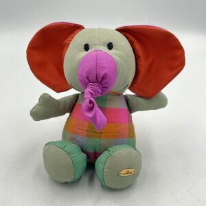 Jim Thompson Thai Silk Elephant Plush 5" Multicolor Stuffed Toy Gift‎